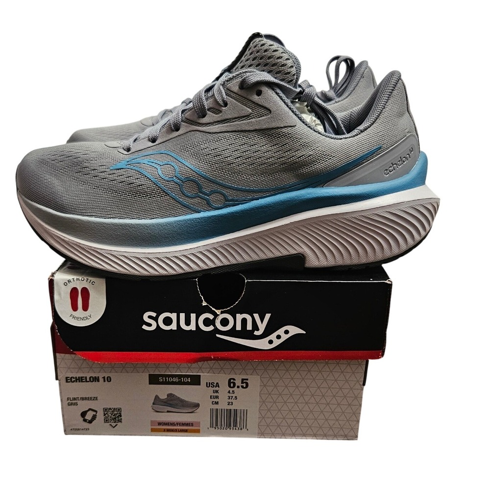 Saucony Echelon 10 Womens 6.5 X-Wide Flint Breeze Running Shoes S11046-104 NEW